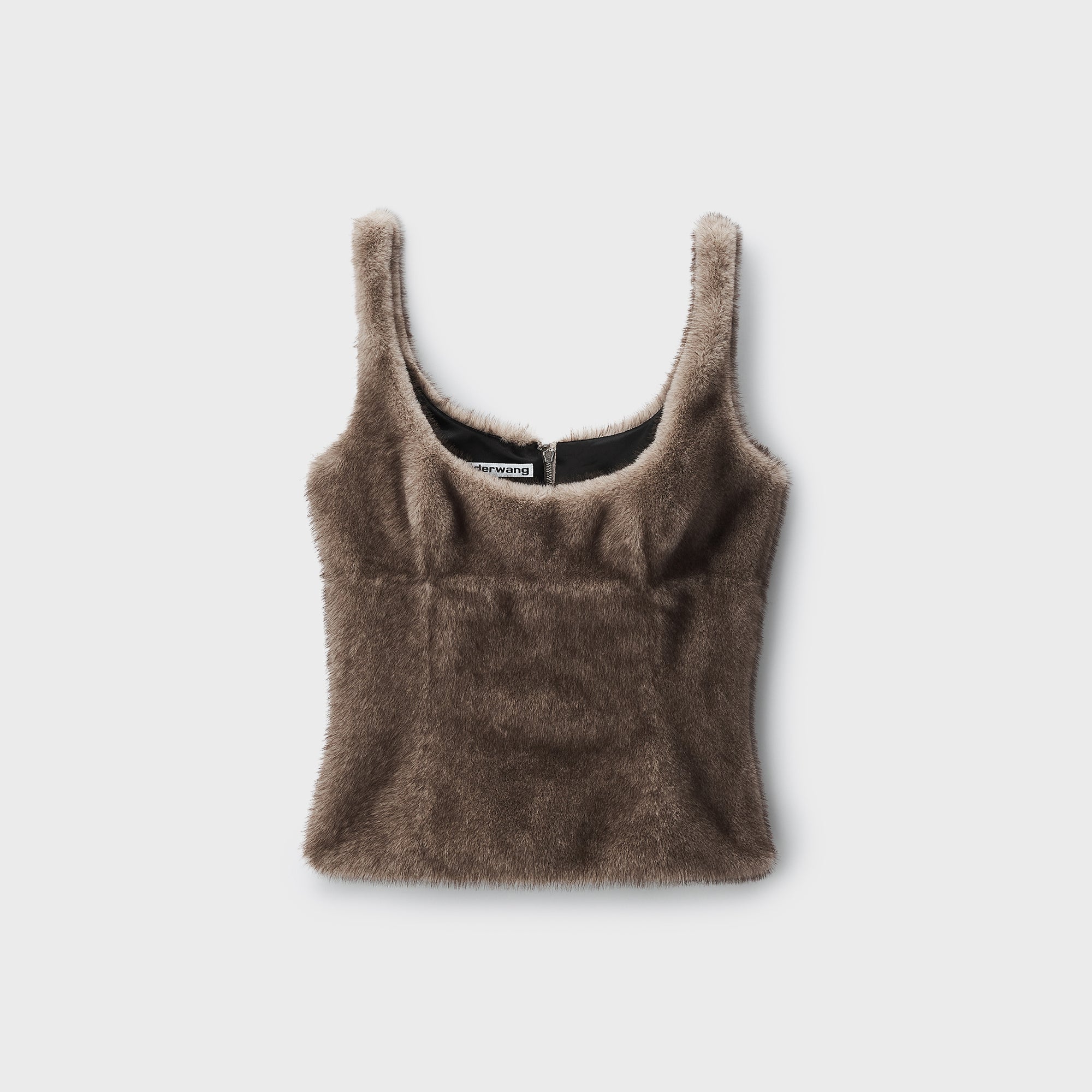 Alexander Wang Faux Fur Fitted Tank Top - Grey – Kith