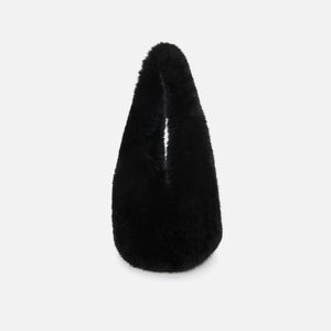 Alexander Wang Dome Slouchy Medium Hobo Faux Fur Bag - Black