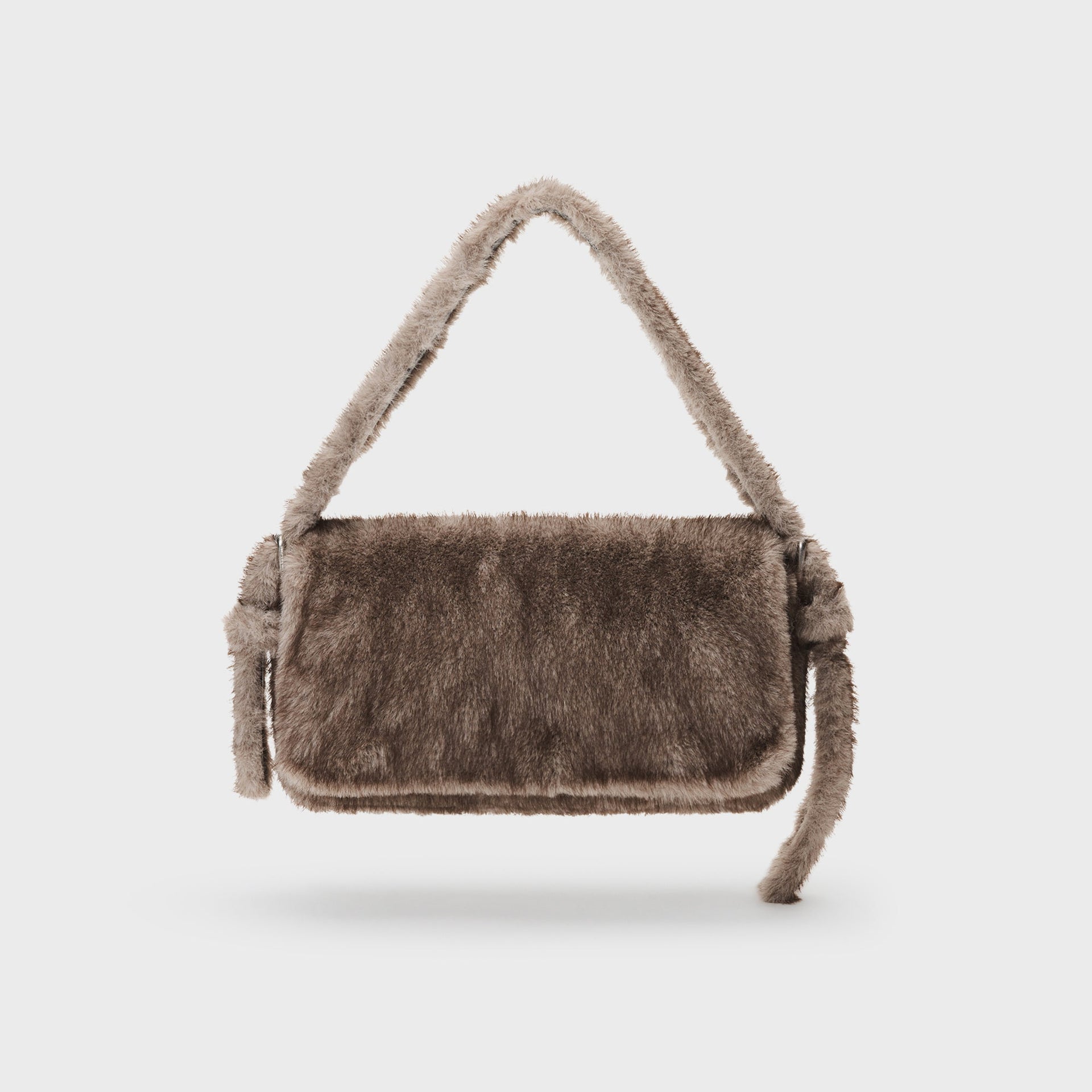 Alexander Wang Ricco Slim Flap Bag - Grey Faux Fur