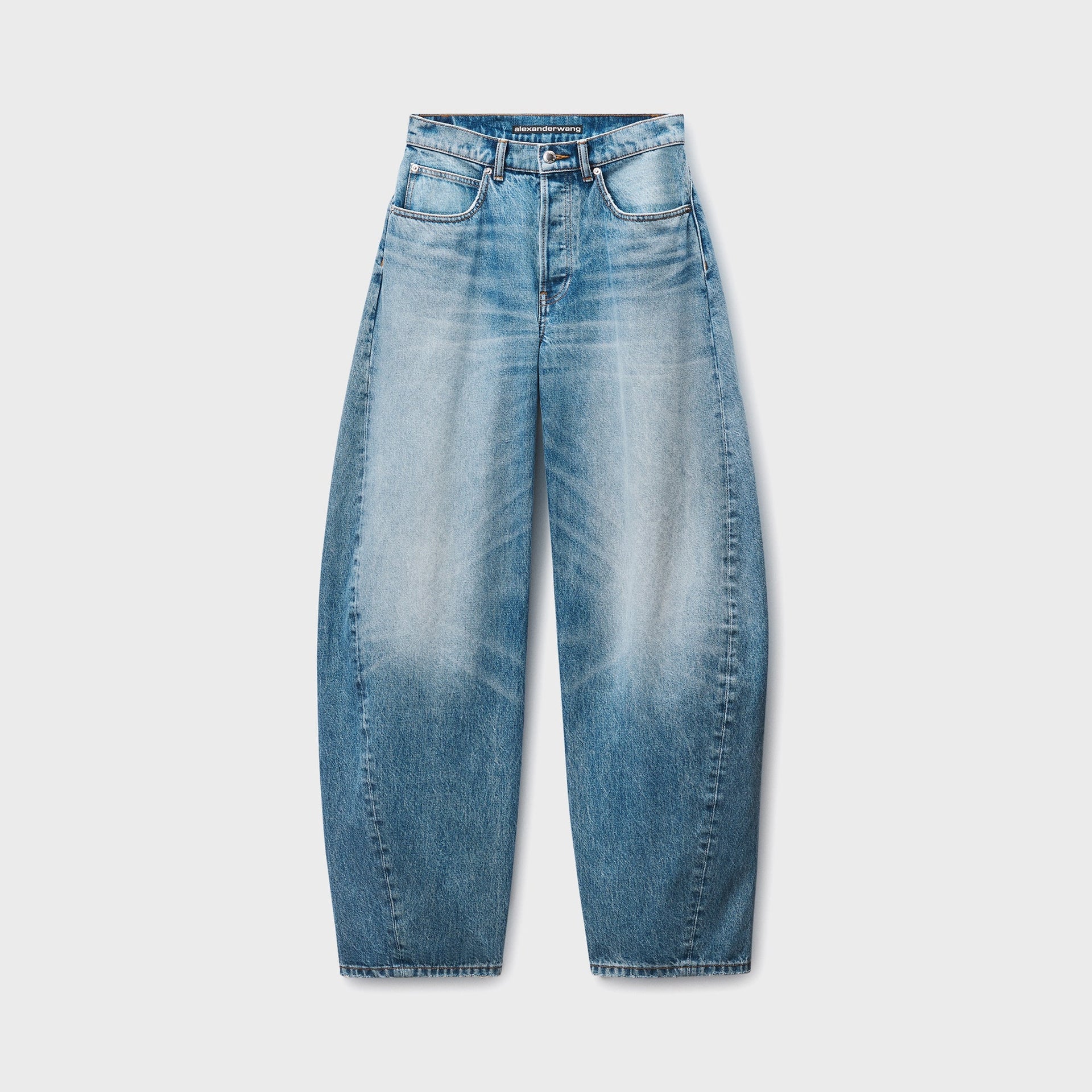 Alexander Wang Distressed Logo Blow Up Jeans - Light Indigo