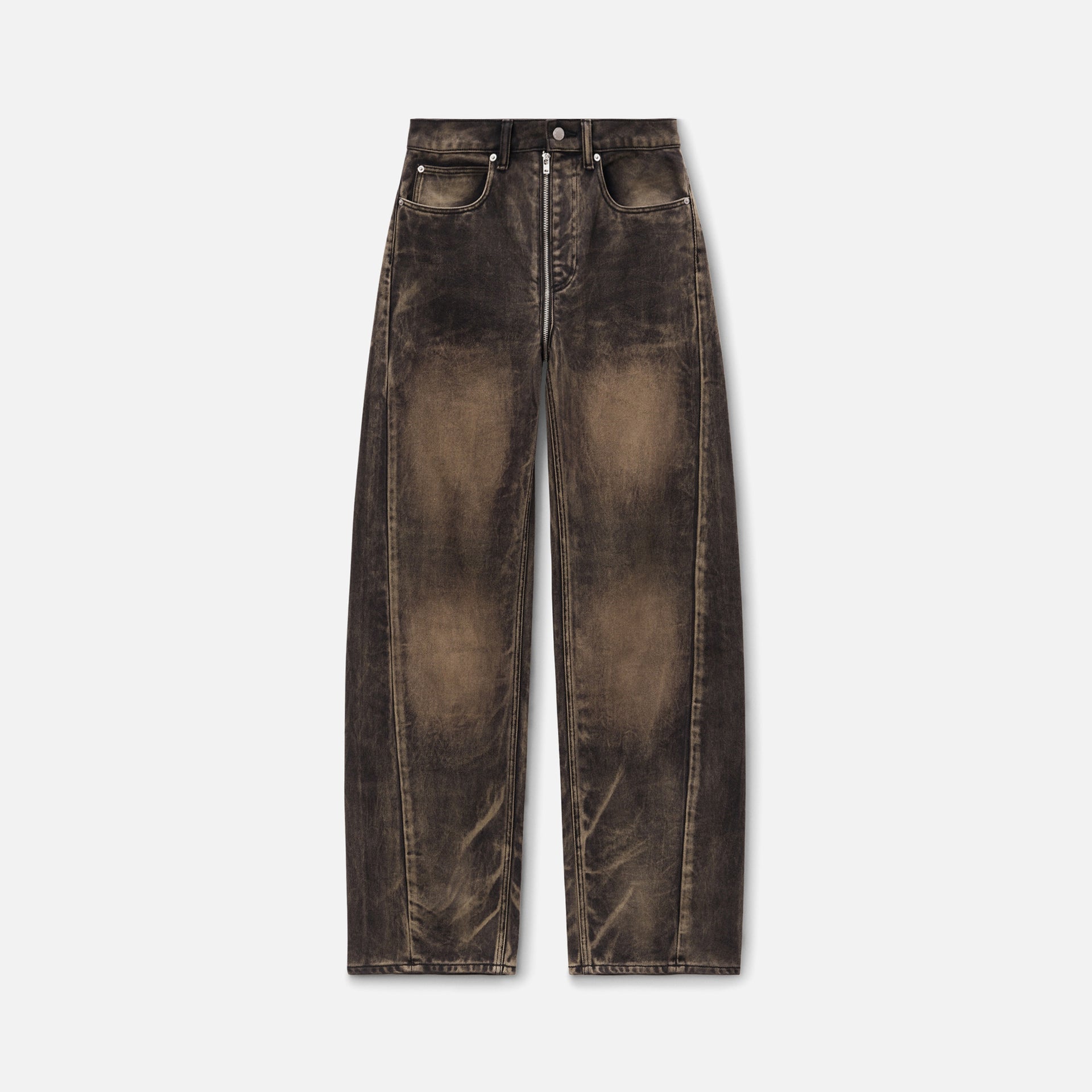 T by Alexander Wang Balloon Jean Moto Front to Back Zip - Washed Black