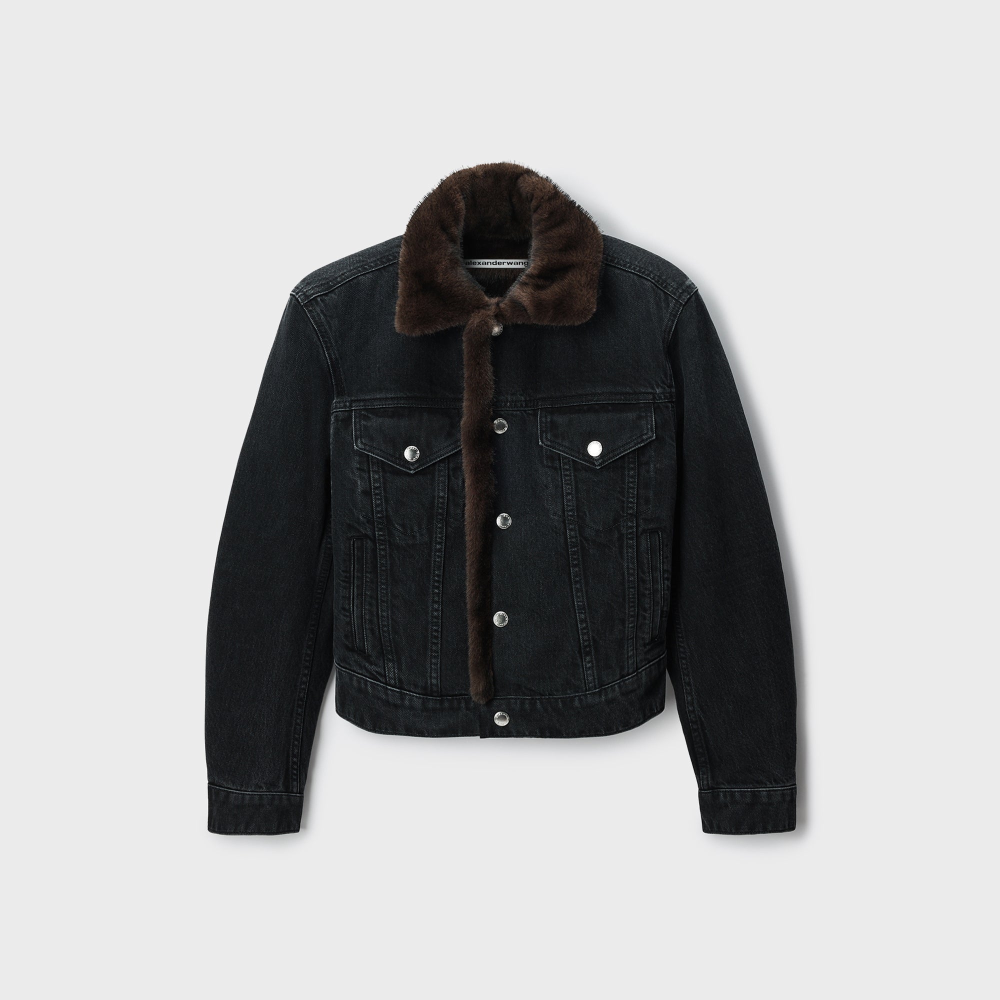archive　ALEXANDER WANG Docking Jacket Alexander Wang Faux Fur Lined Denim Jacket - Faded Black – Kith
