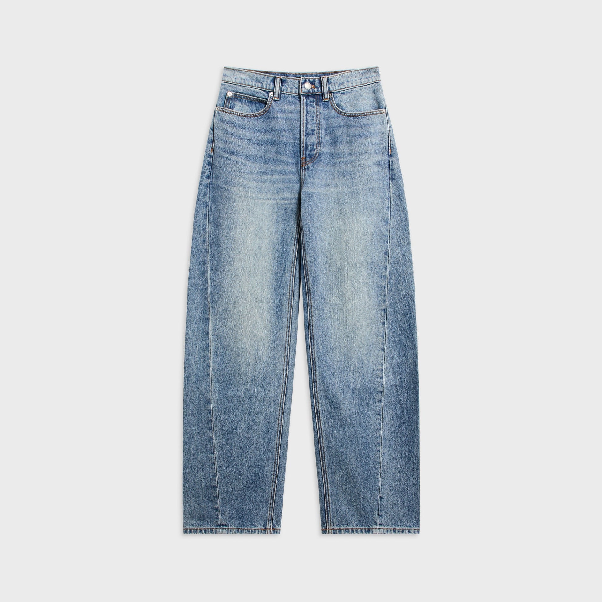 Alexander Wang Logo Shadow Pocket Float Mid-Rise Relaxed Jean - Authentic Light Indigo