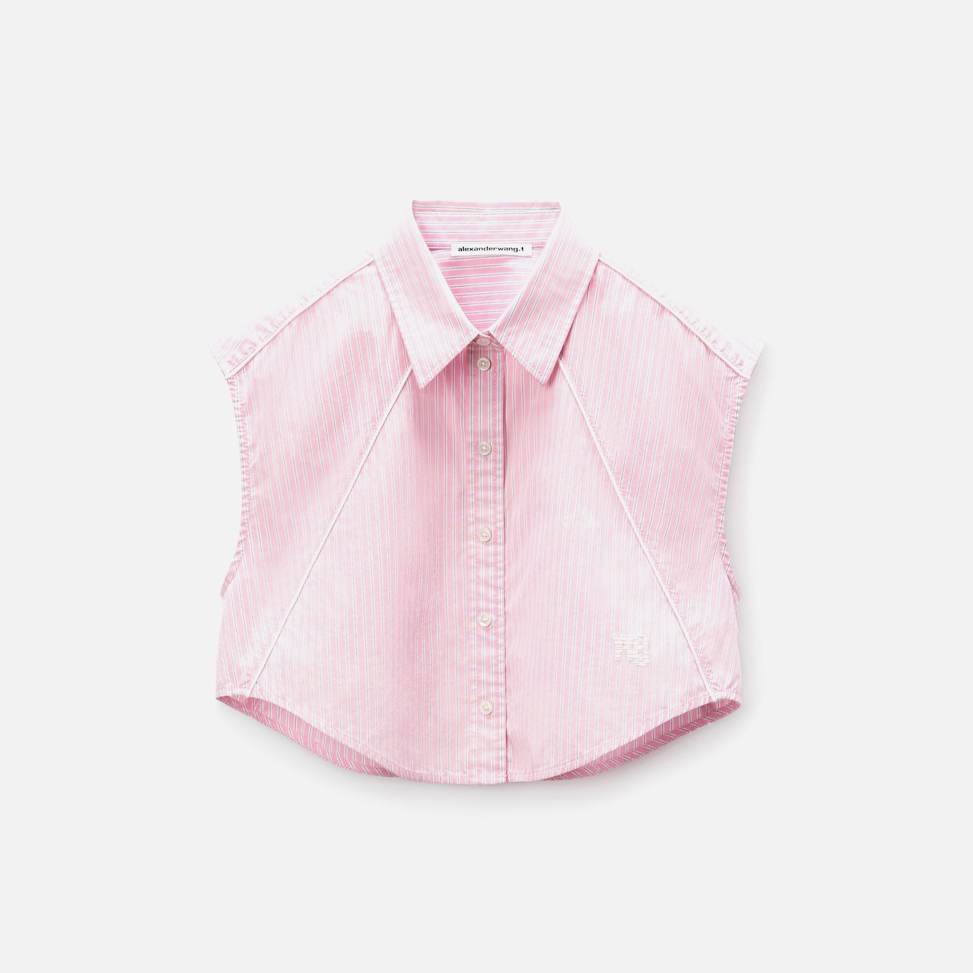 T by Alexander Wang Cropped Sleeveless Button Up - Pink