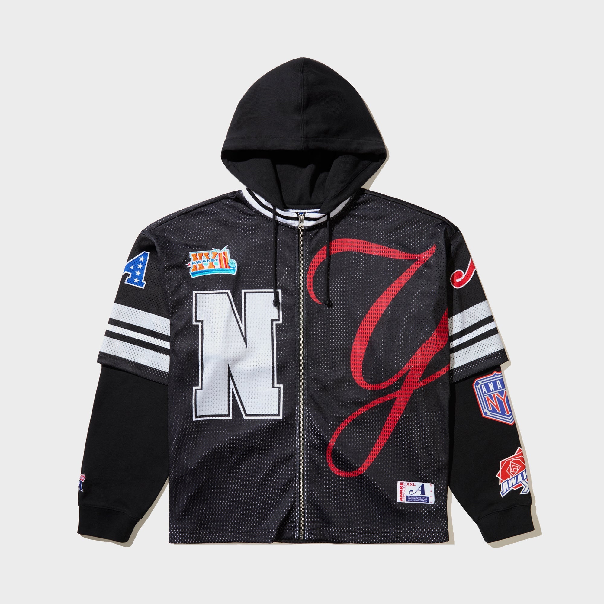 Awake NY Headcrack Champs Jersey Zip Hoodie - Black – Kith
