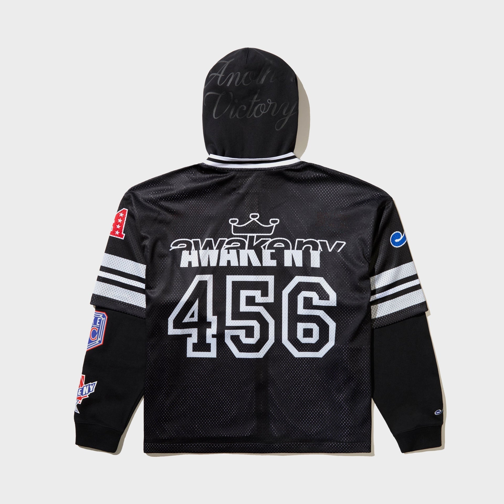 Awake NY Headcrack Champs Jersey Zip Hoodie - Black