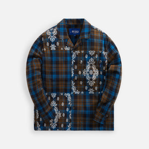 Awake NY Paisley Printed Flannel Tee Shirt - Brown Multi