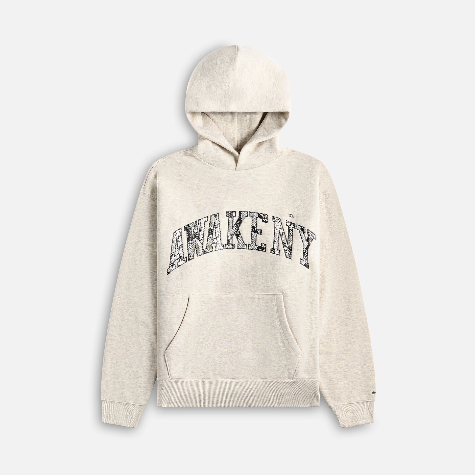 Awake NY Snake Skin Applique Hoodie - Heather Grey