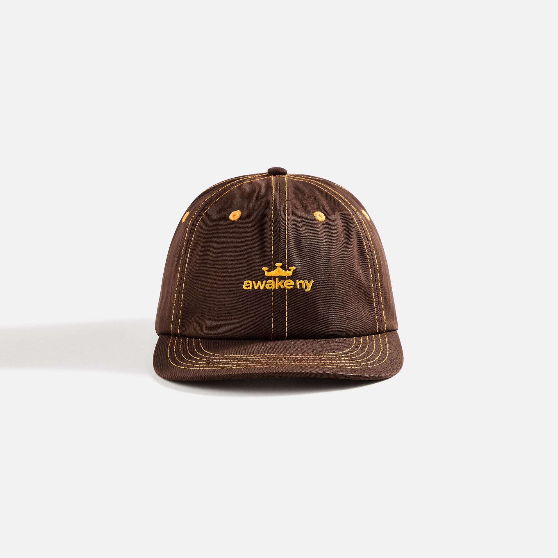 Awake NY Crown Logo 6 Panel Cap - Brown