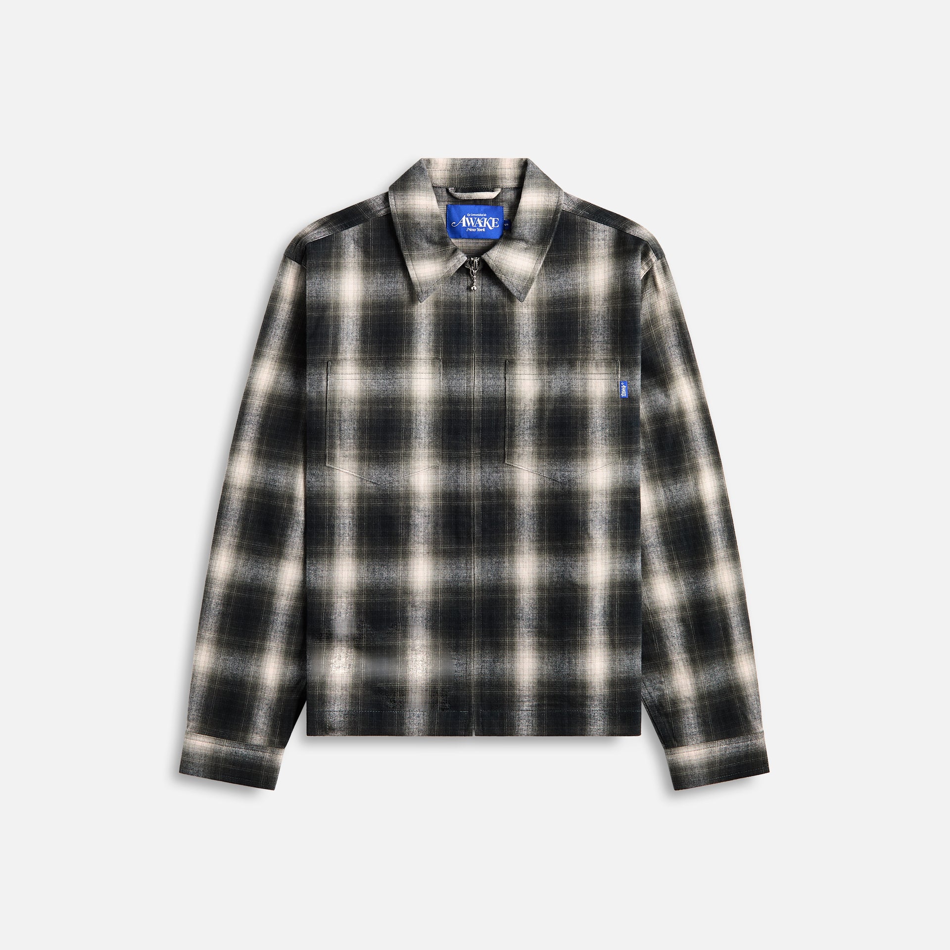 Awake NY Brushed Flannel Shirt Jacket - Green Multi