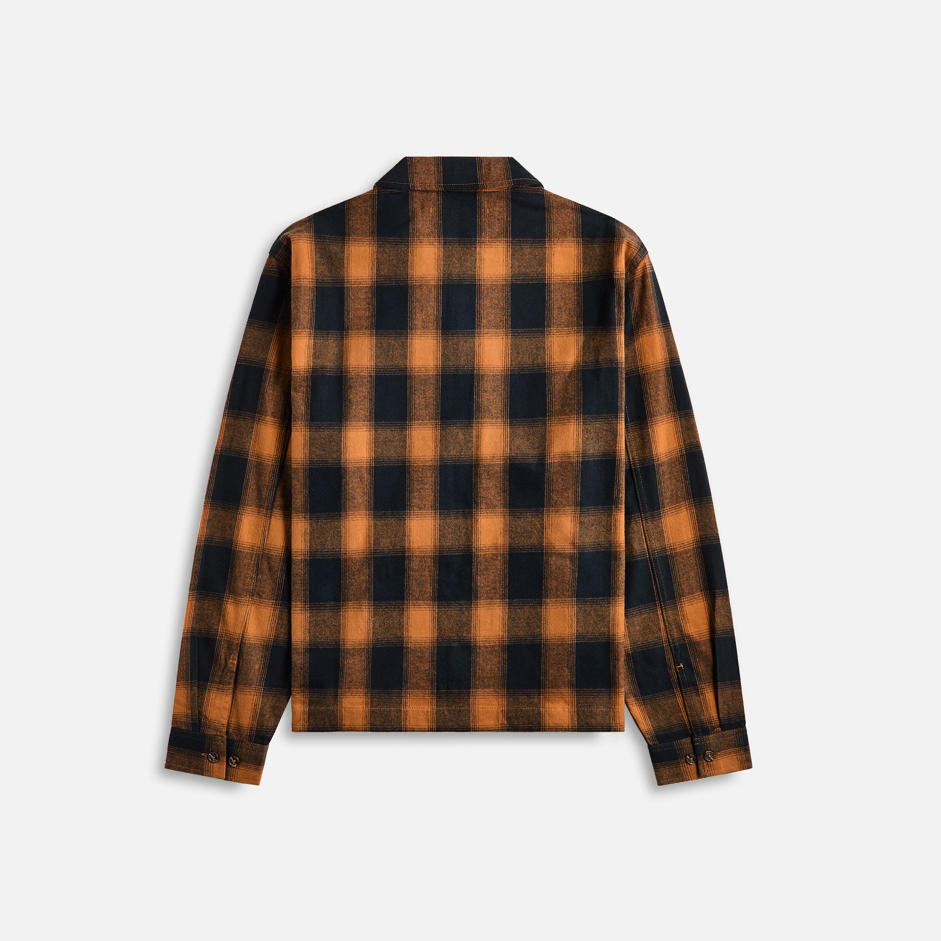 Awake NY Brushed Flannel Shirt Jacket - Orange Multi