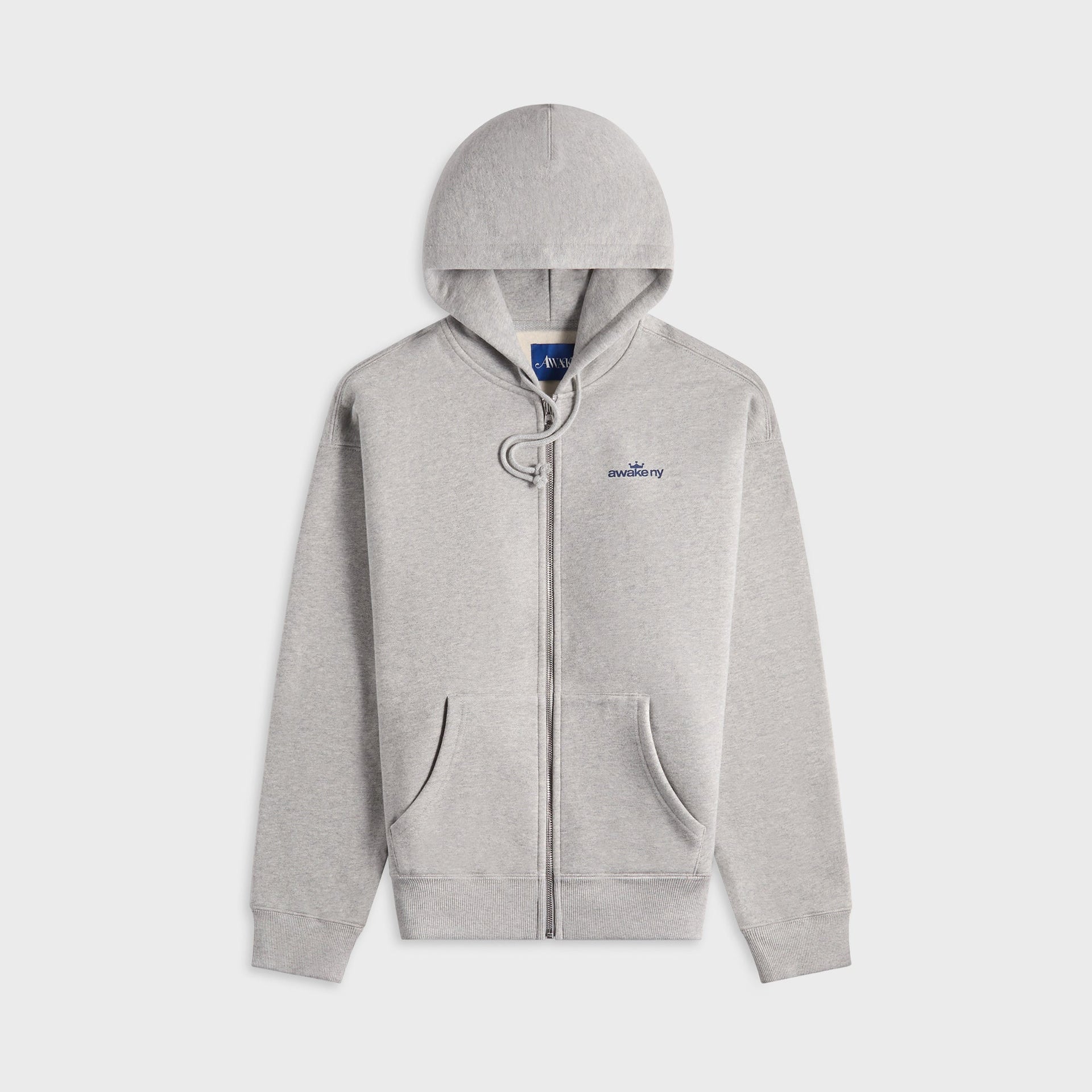 Awake NY Crown Logo Full-Zip Hoodie - Heather Grey