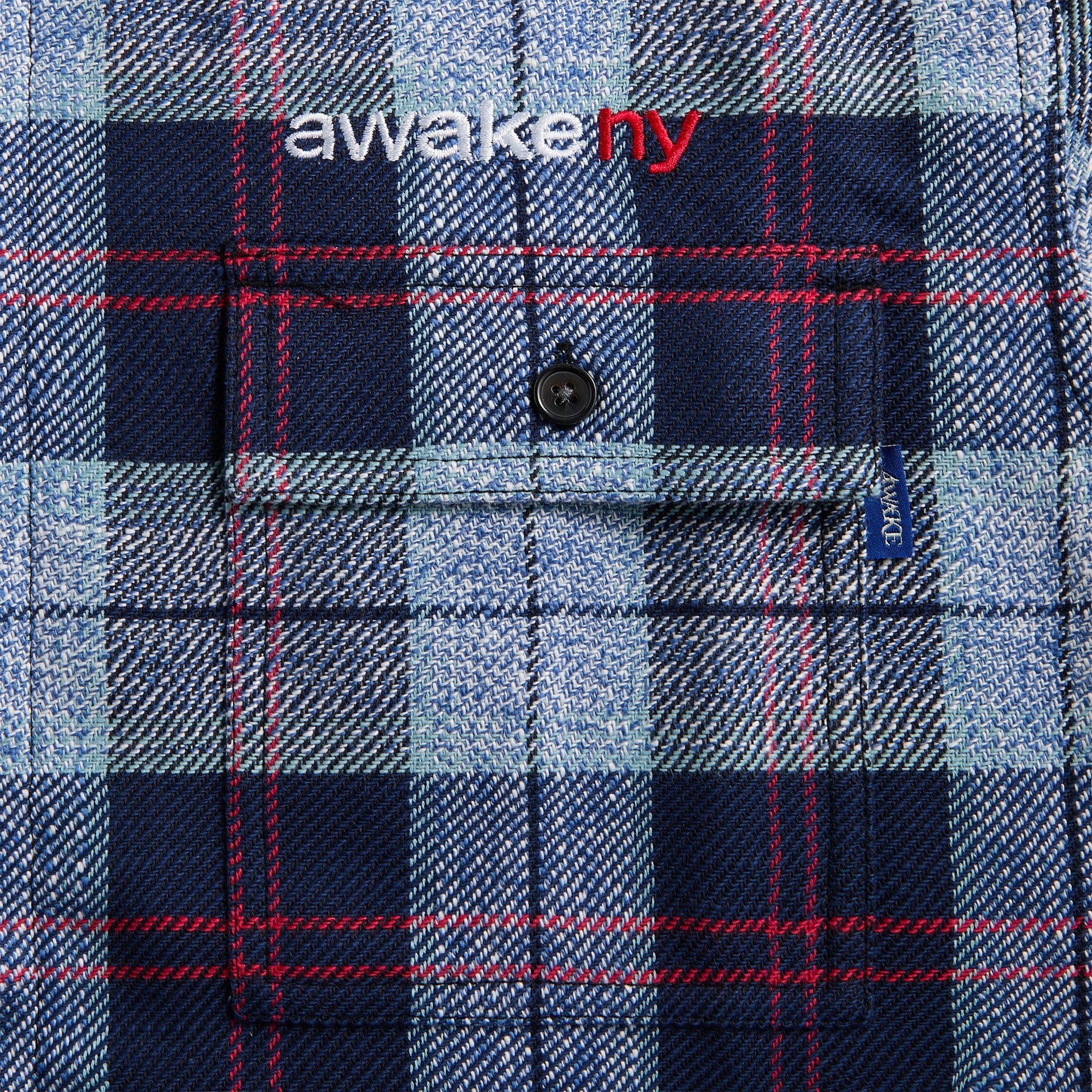 Awake NY Flannel Zip Shirt - Blue