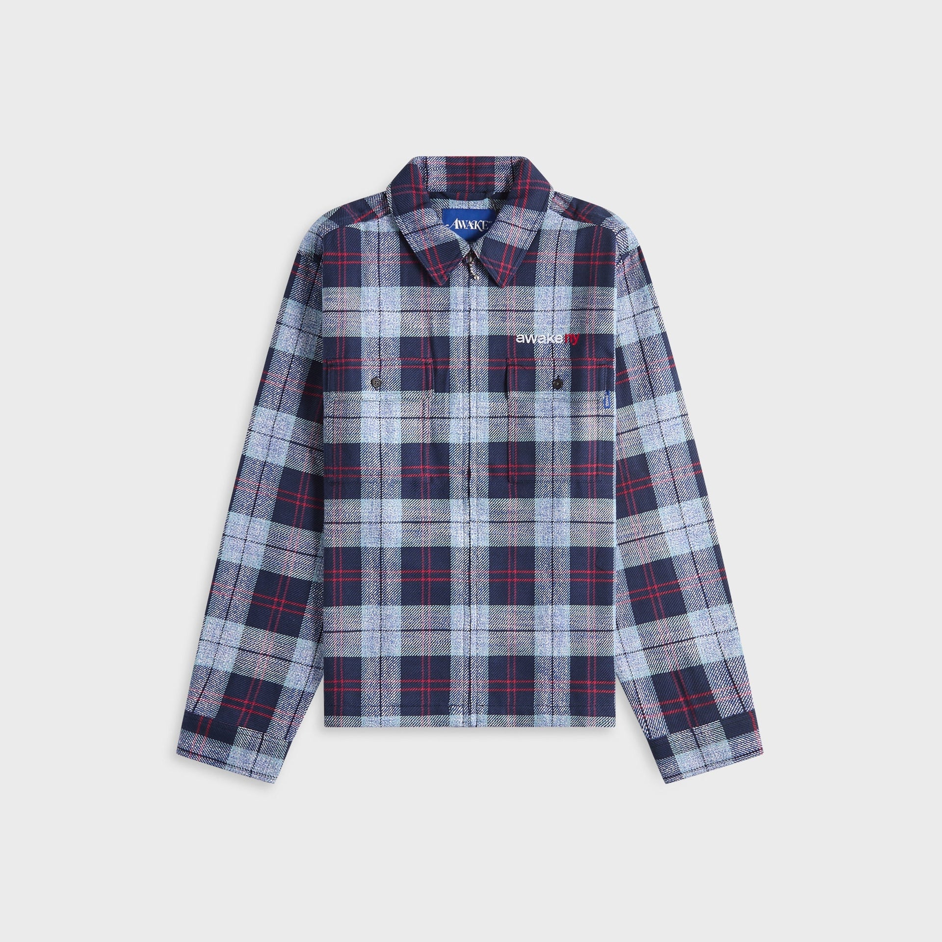 Awake NY Flannel Zip Shirt - Blue