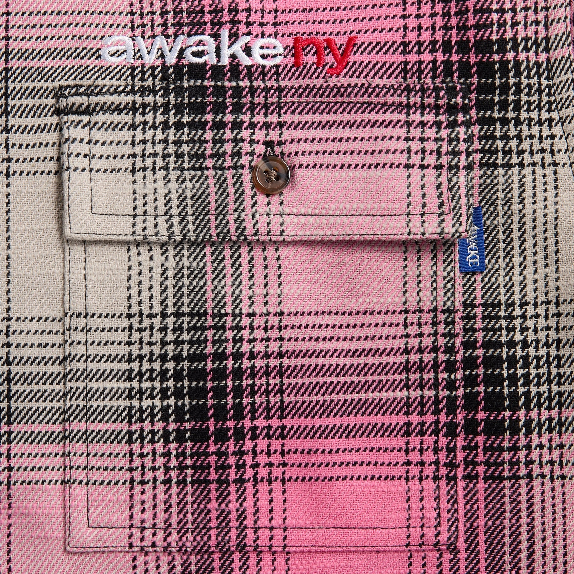 Awake NY Flannel Zip Shirt - Pink