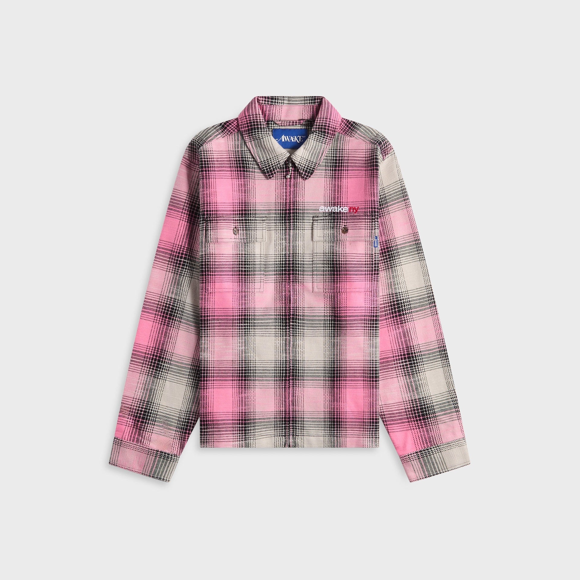 Awake NY Flannel Zip Shirt - Pink