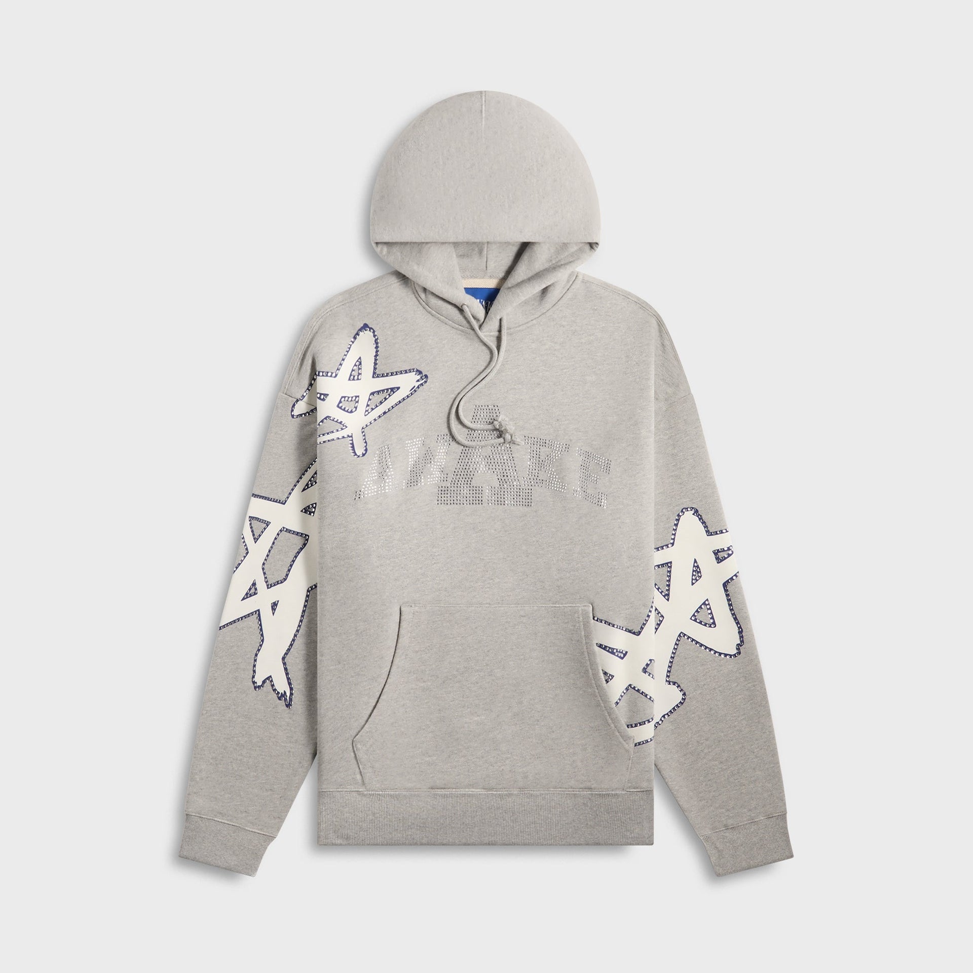 Awake NY Rhinestone Star Hoodie in Heather Grey