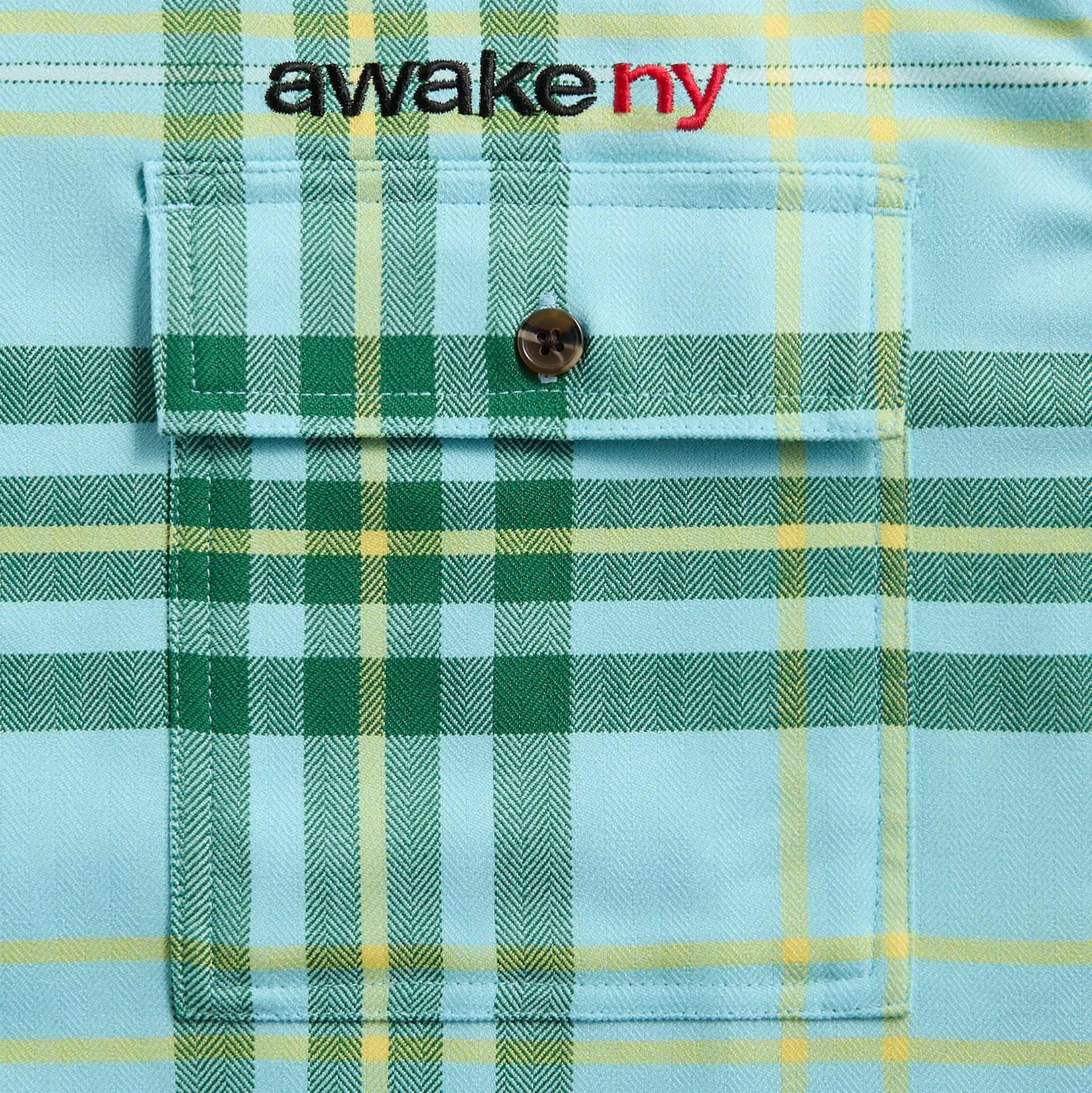 Awake NY Plaid Flannel Shirt in Turquoise