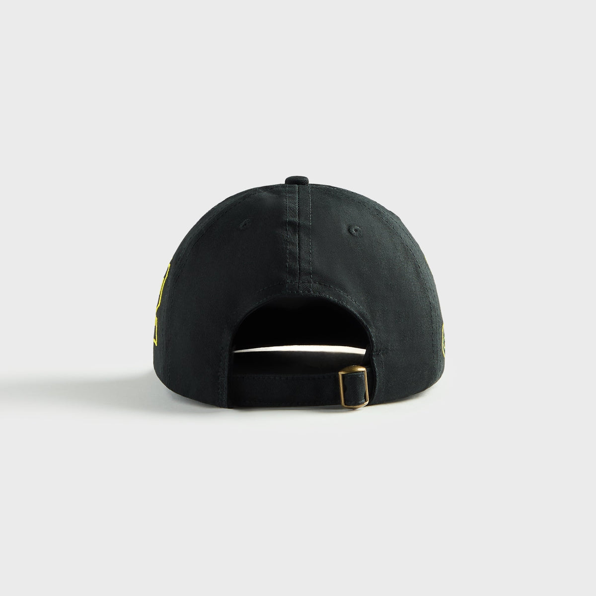 Awake NY Crown Dad Hat in Black, black cap, back view showing the adjustable strap