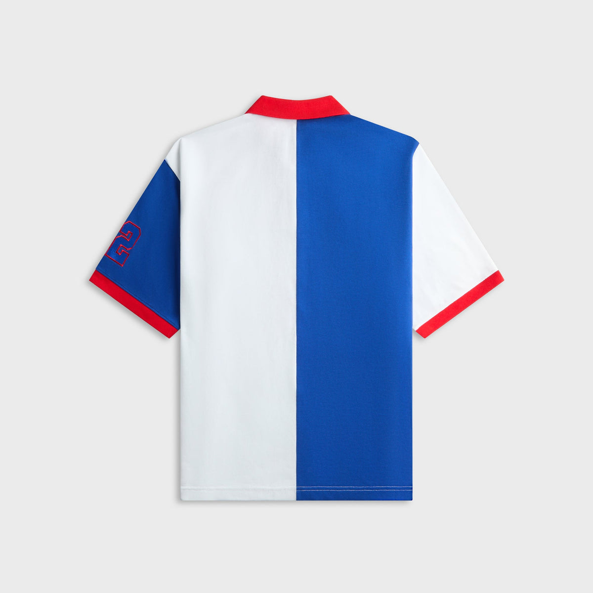 Awake NY Crown Polo in Blue, color-block blue and white polo, back view