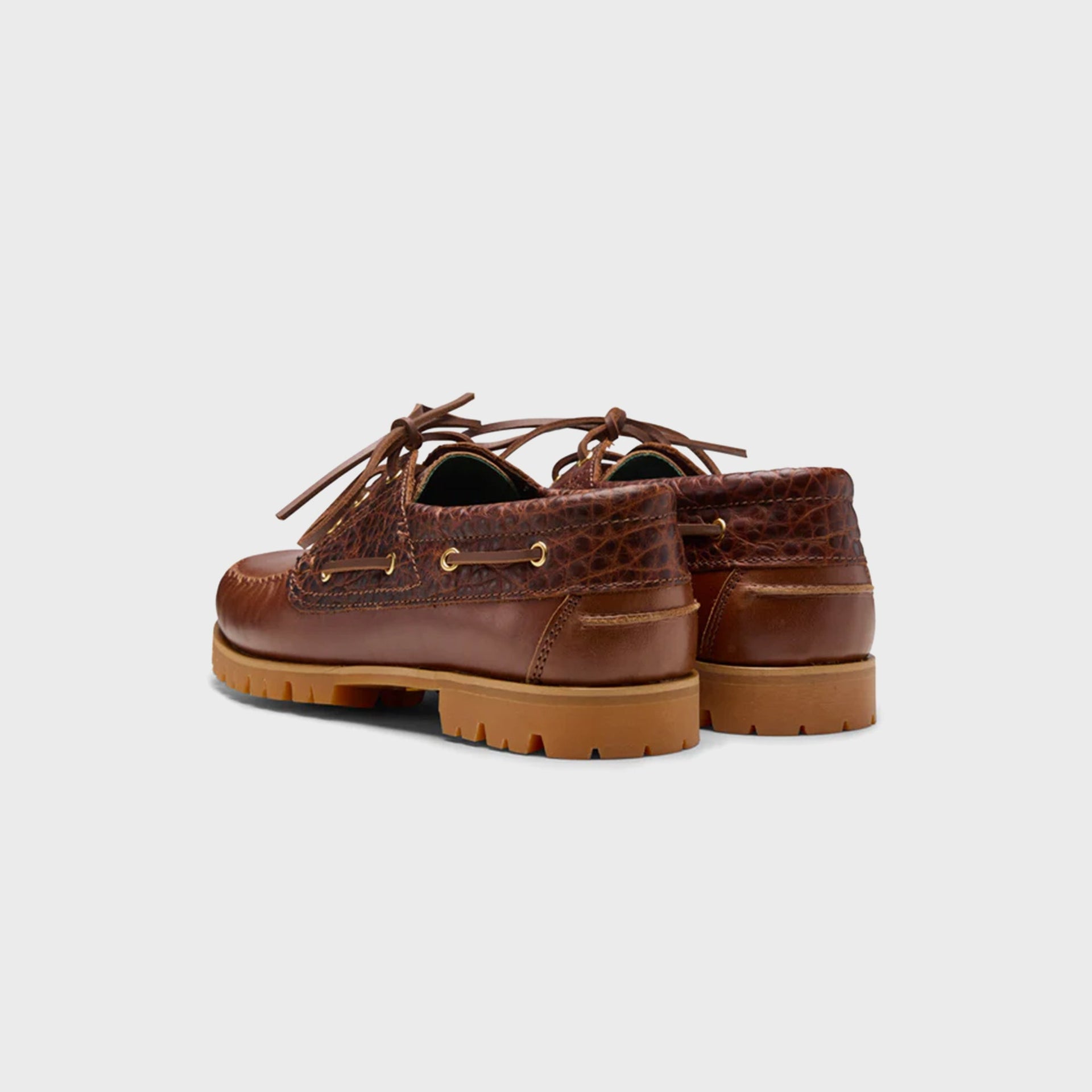 VINNY's Aztec Boat Shoe - Brown Croco