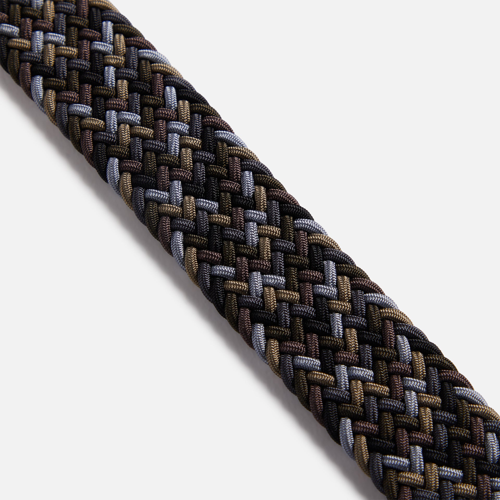 Anderson's Woven Leather Belt - Grey / Tan / Brown