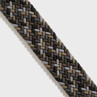Anderson's Woven Leather Belt - Grey / Tan / Brown