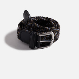 Anderson's Woven Leather Belt - Grey / Tan / Brown