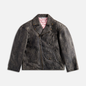 Acne Studios Biker Sanding Leather Jacket - Black