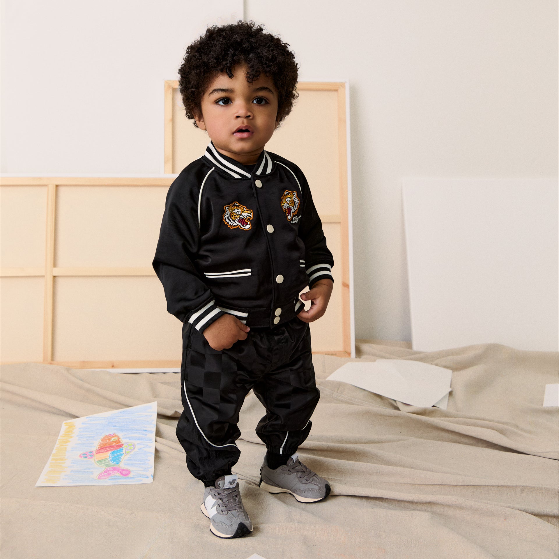 Kith Baby Satin Tiger Souvenir Jacket - Black