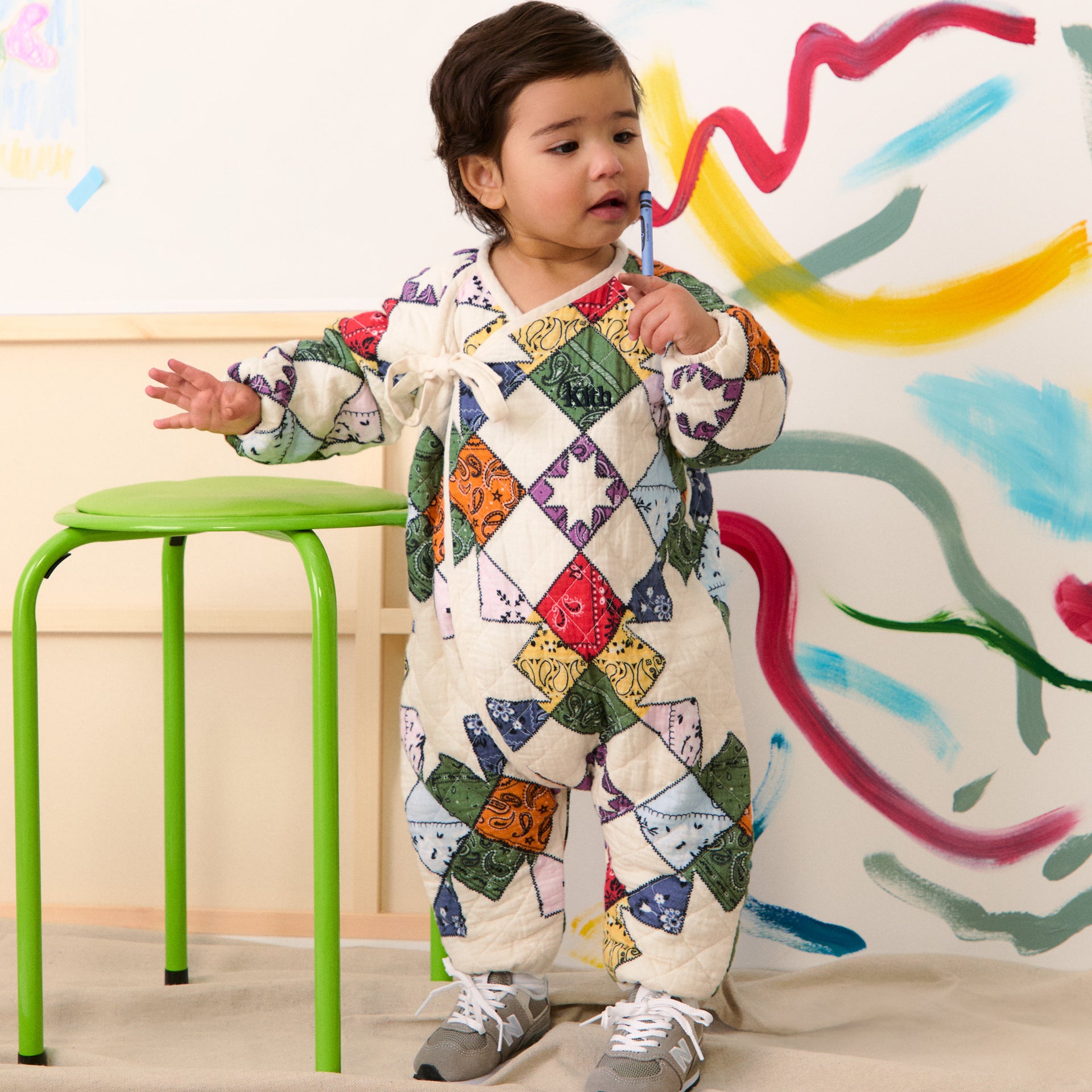Kith Baby Quilted Patchwork Coverall - Sandrift