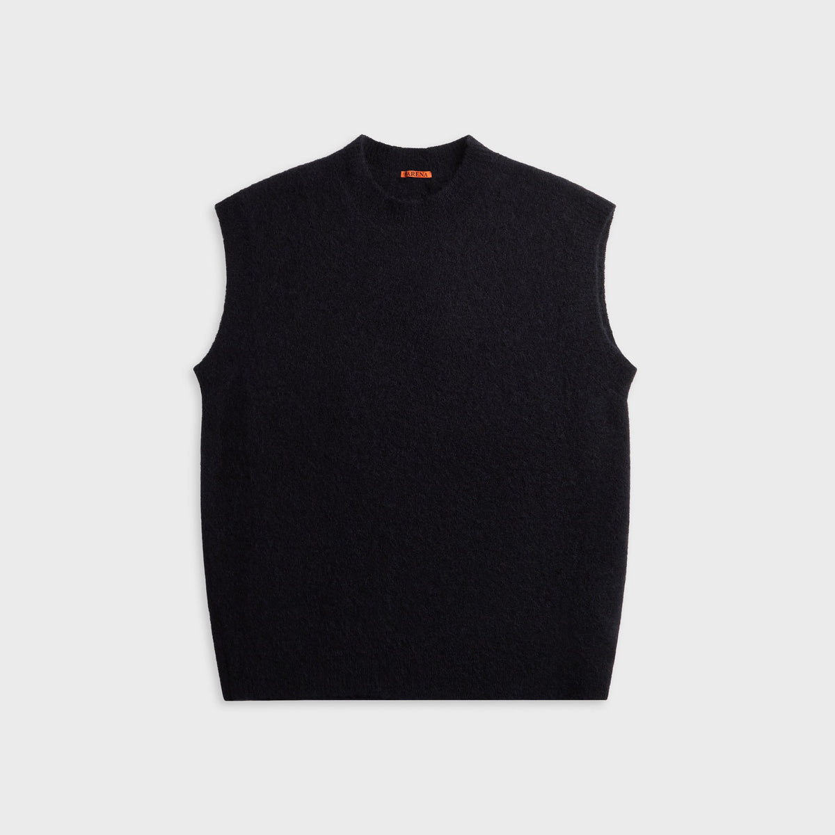 Barena Narci Knitwear Vest in Navy, dark high-neck sleeveless knit vest, front view