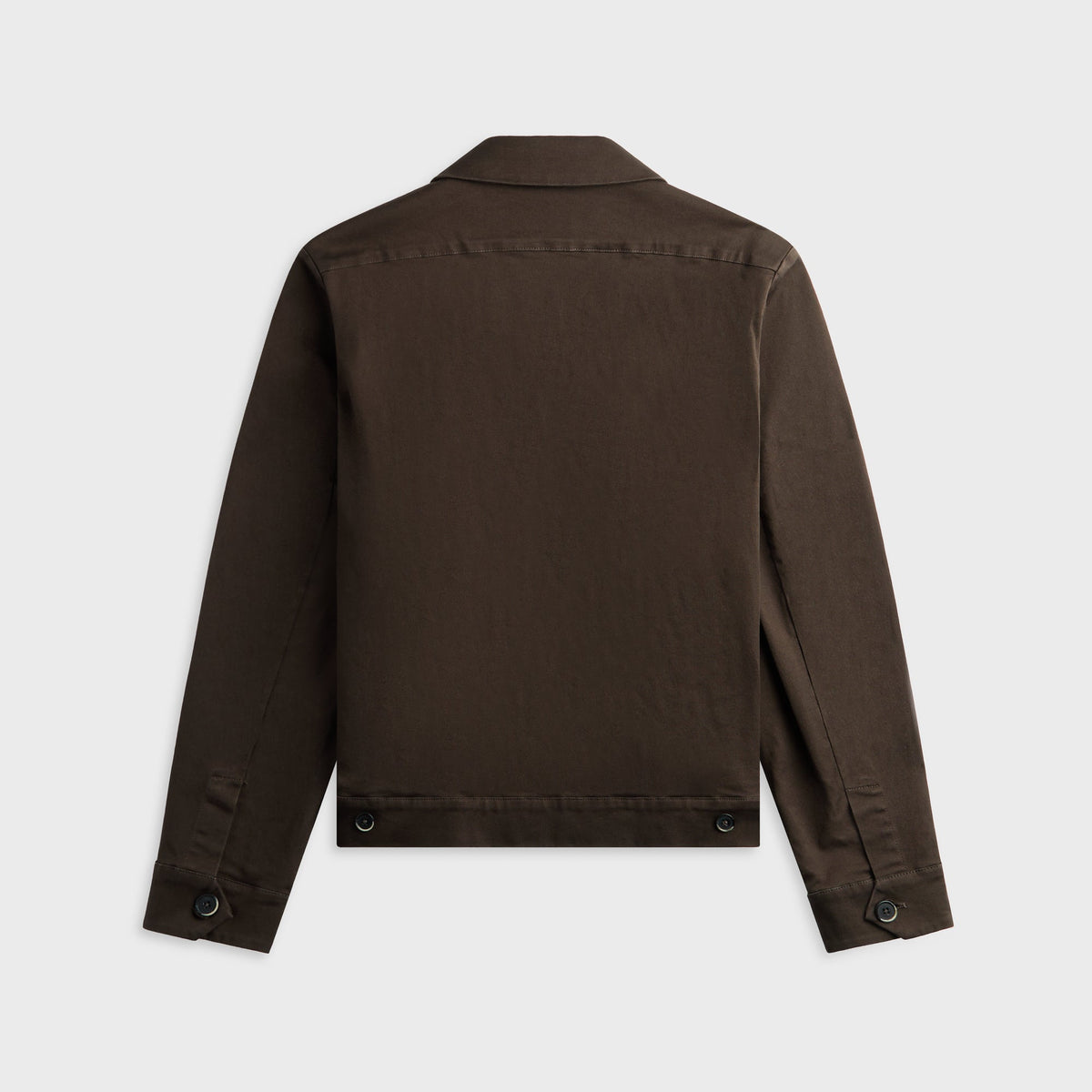 Barena Rovato Overshirt in Bruno, dark brown button-up overshirt, back view