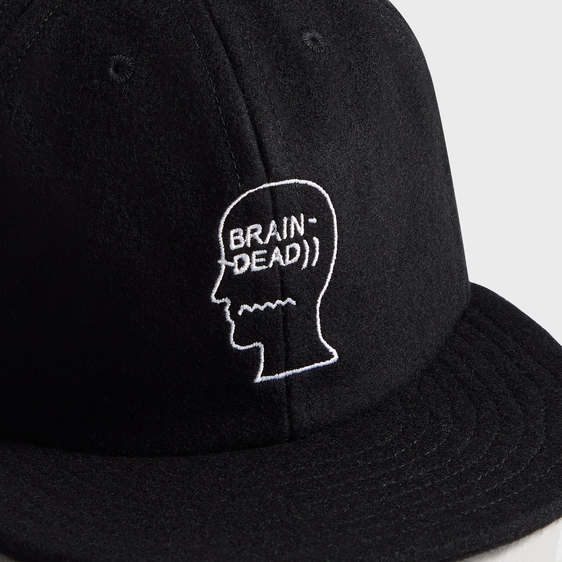 Brain Dead Flannel Logo Head Six Panel Cap - Black