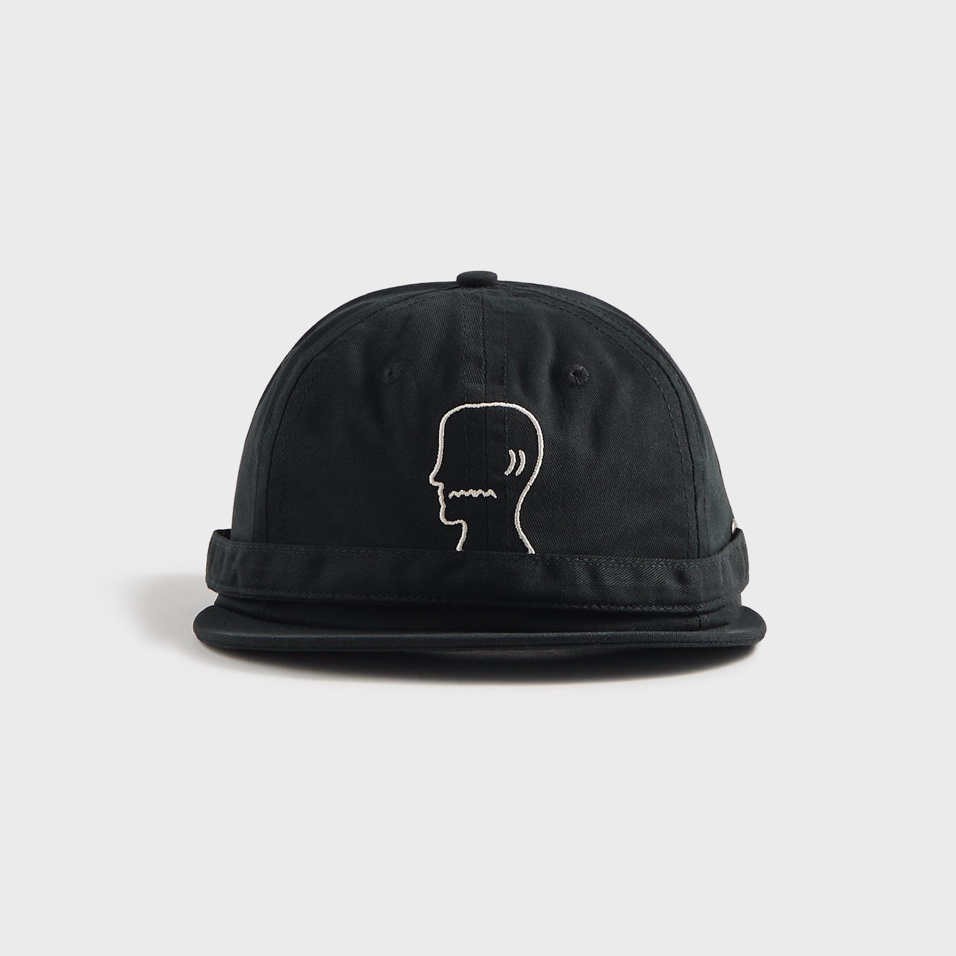 Brain Dead Extended Strap Six Panel Logohead Hat - Black