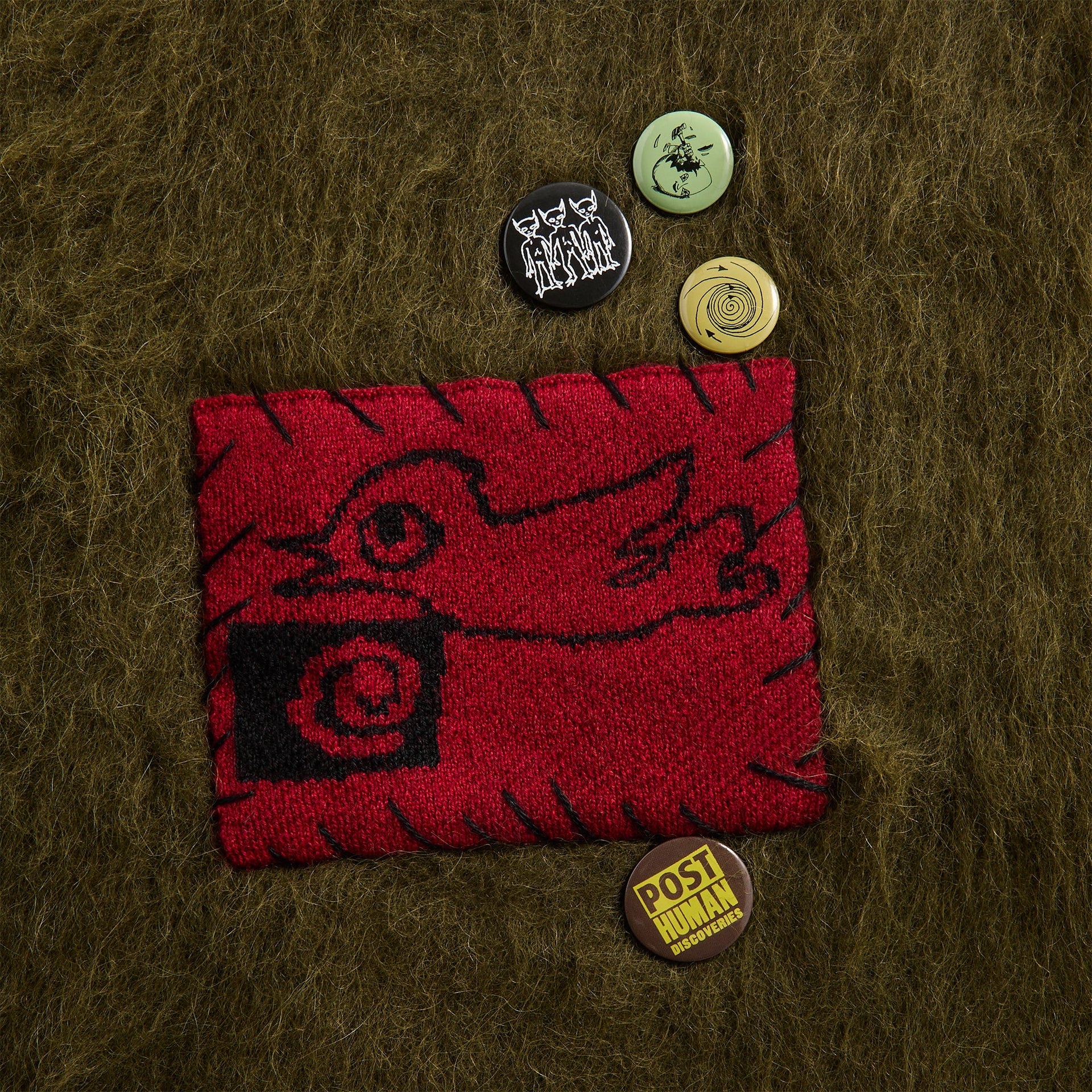 Brain Dead Future Vision Boxy Knit Sweater - Olive