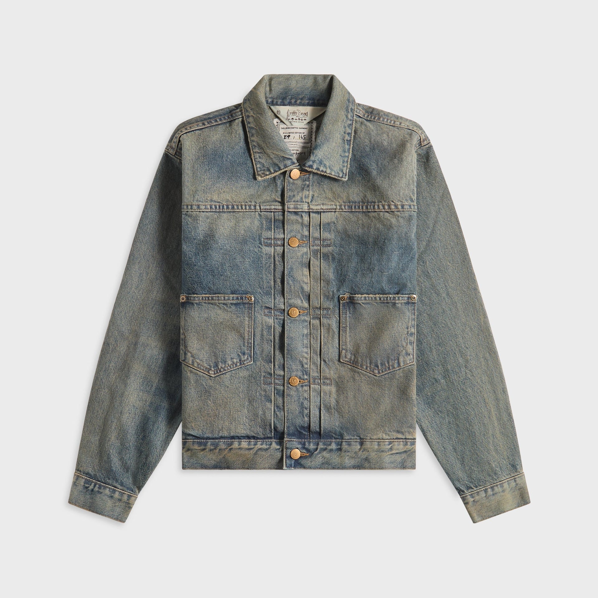 Brain Dead 14.75 oz Denim Trucker Jacket - Washed Indigo