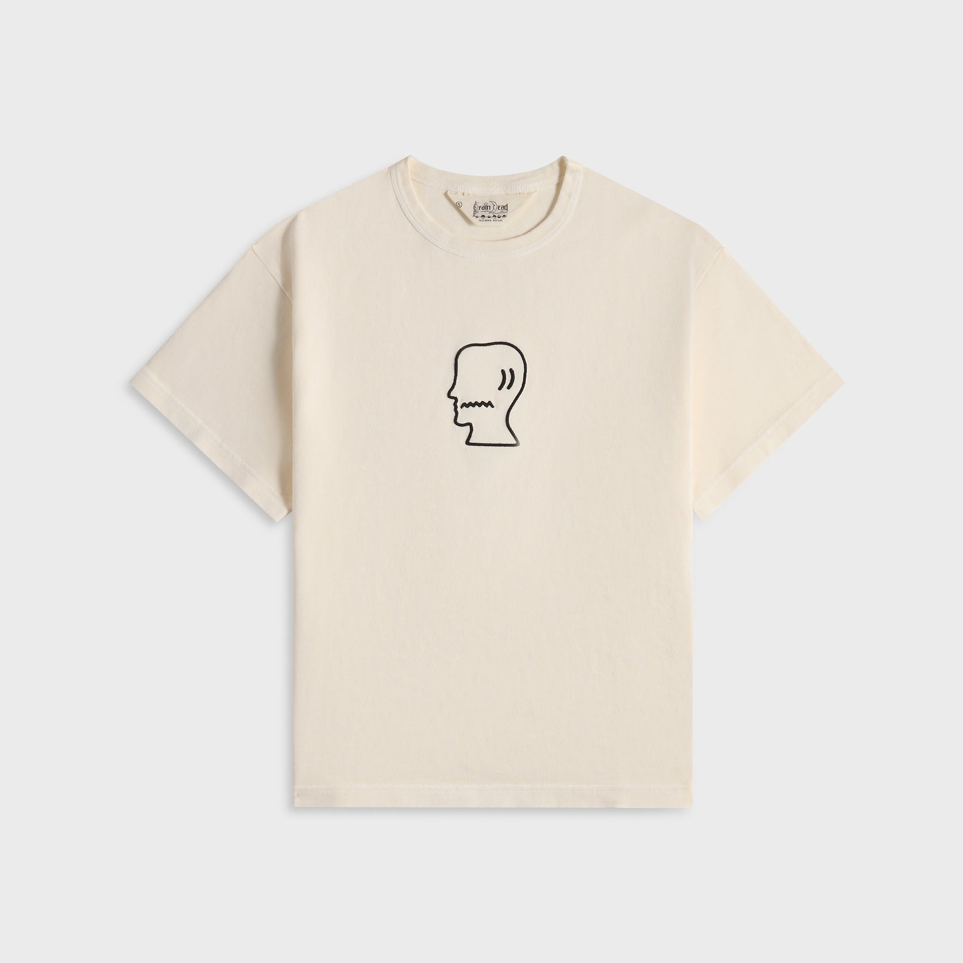Brain Dead Heavyweight 3D Embroidery Logo Head Tee - Natural