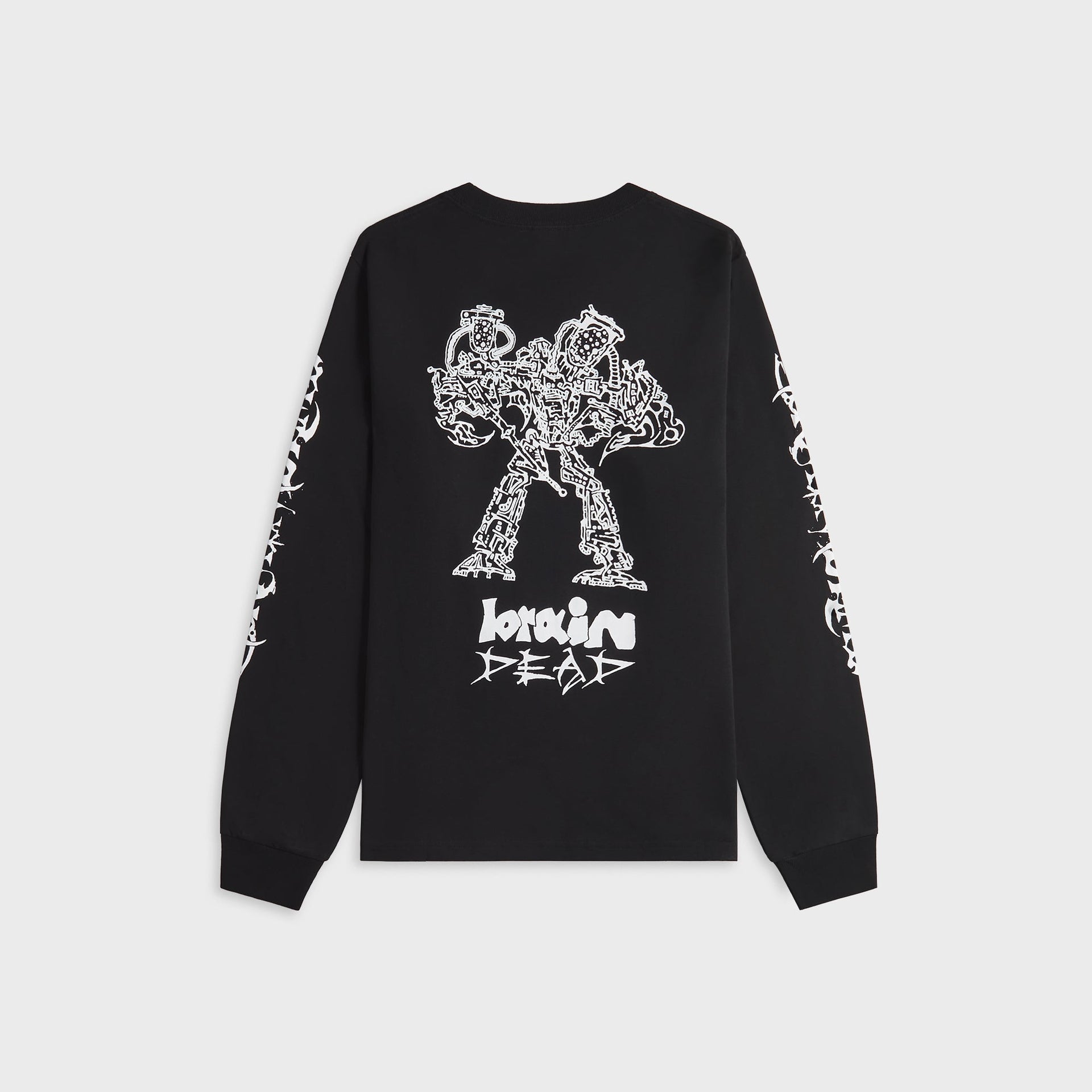 Brain Dead Skull Mech Long Sleeve Tee - Black