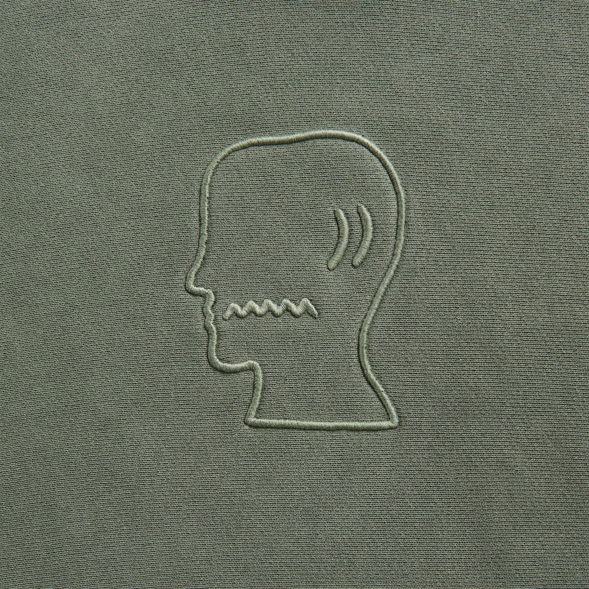 Brain Dead 3D Embroidered Logo Head Garment Dyed Hoodie - Ivy