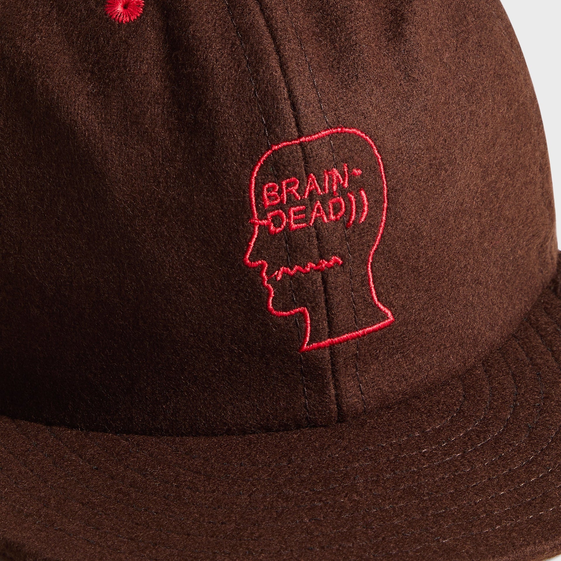 Brain Dead Flannel Classic Logohead Six Panel Cap - Brown