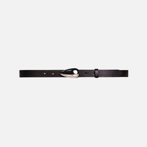 Black Suede Studio Bean Leather Belt - Black