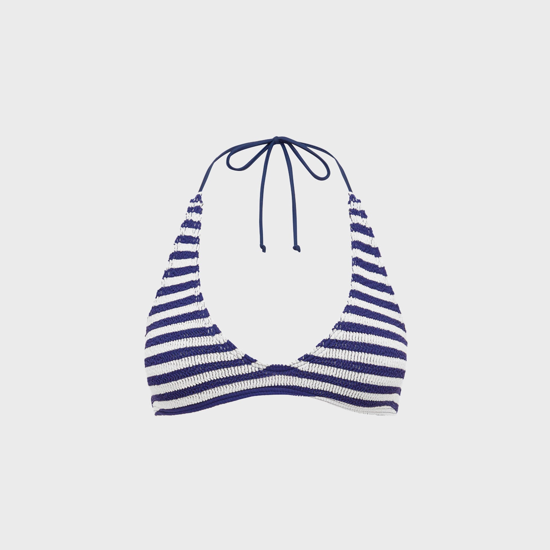Bond Eye Astrid Crop Top - Navy / White Dot Stripe