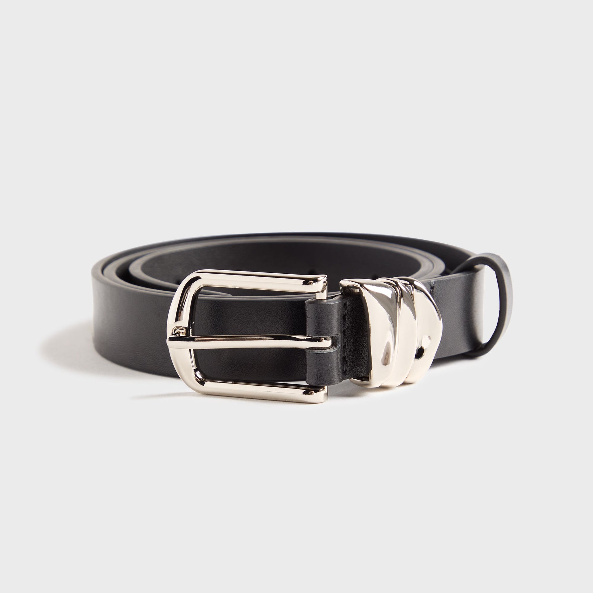 Black Suede Studio Boyfriend Belt - Black / Silver