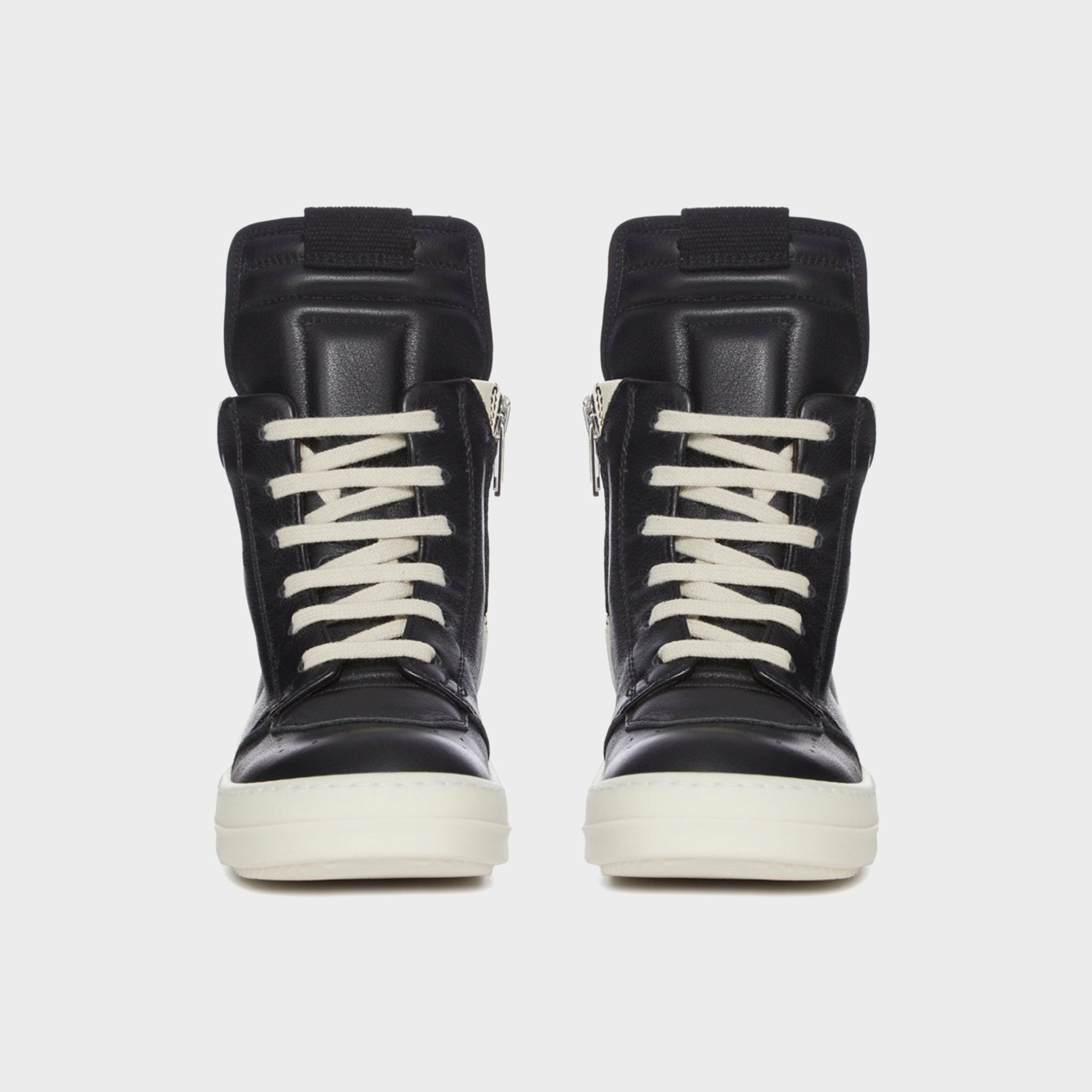 Rick Owens Kids Geobaskets Scarpe in Pelle - Black / Milk Rick Owens Kids Geobaskets Scarpe in Pelle - Black / Milk