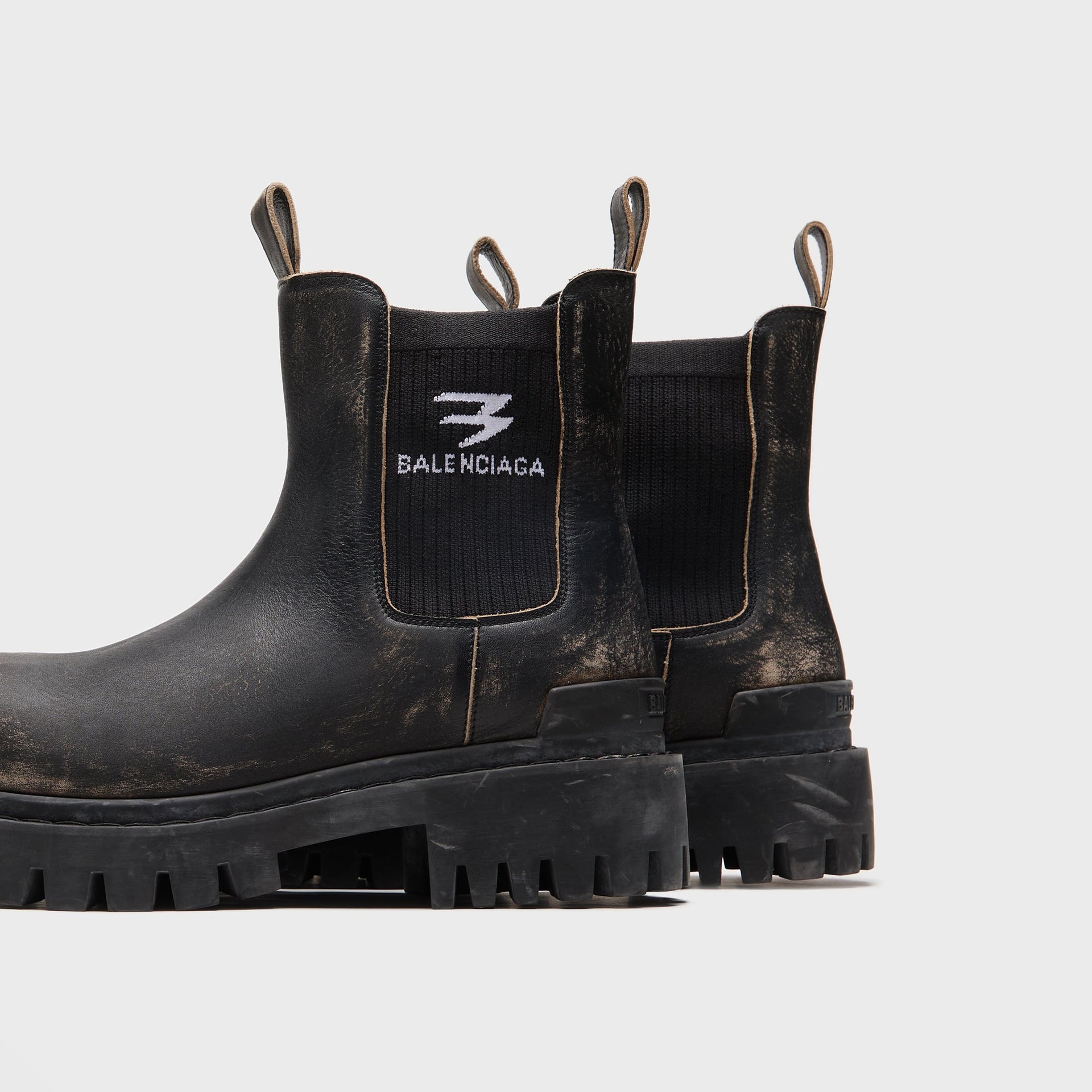 Balenciaga Strike Chelsea Boot - Black / Beige