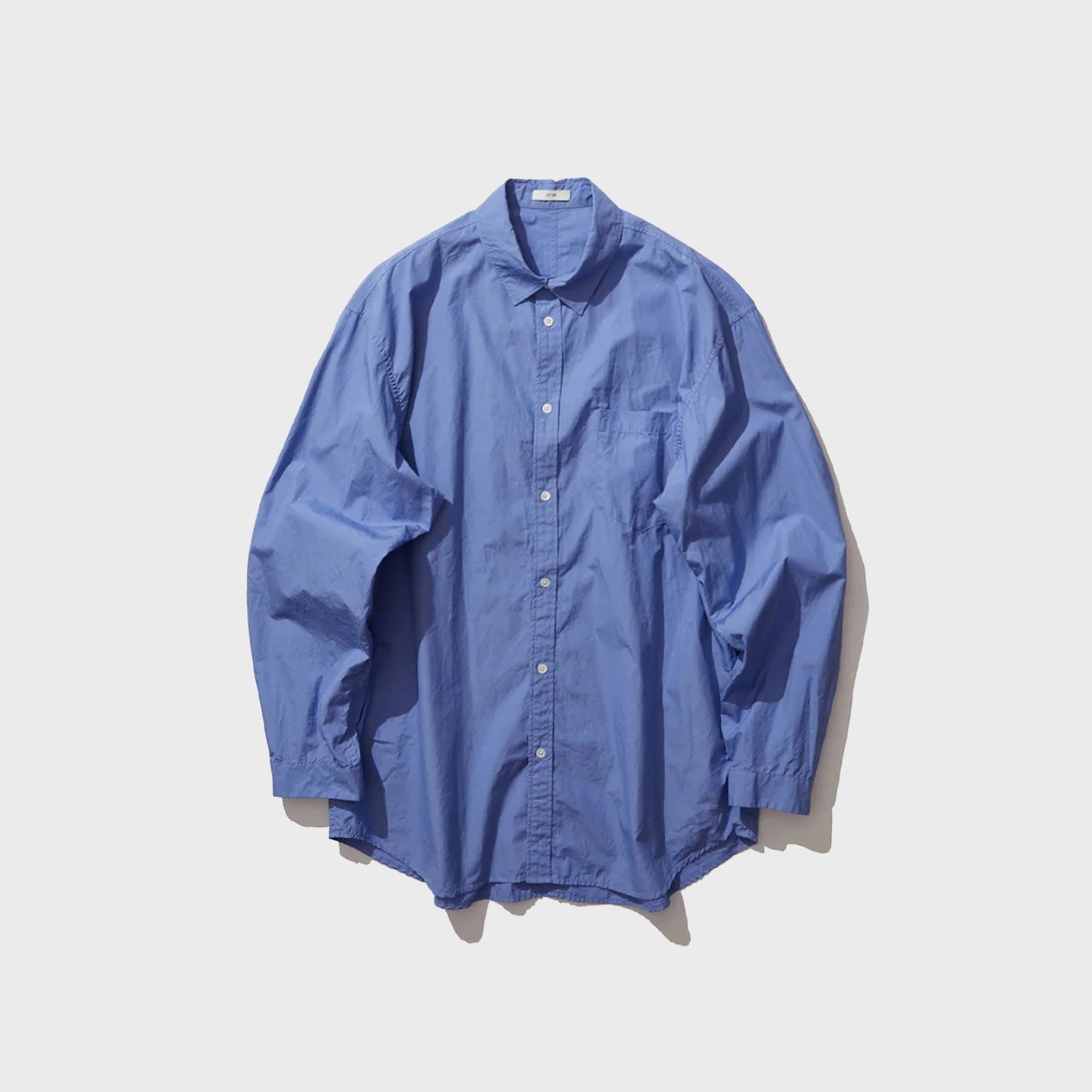 ATON Suvin Broad Washed Shirt - Sax