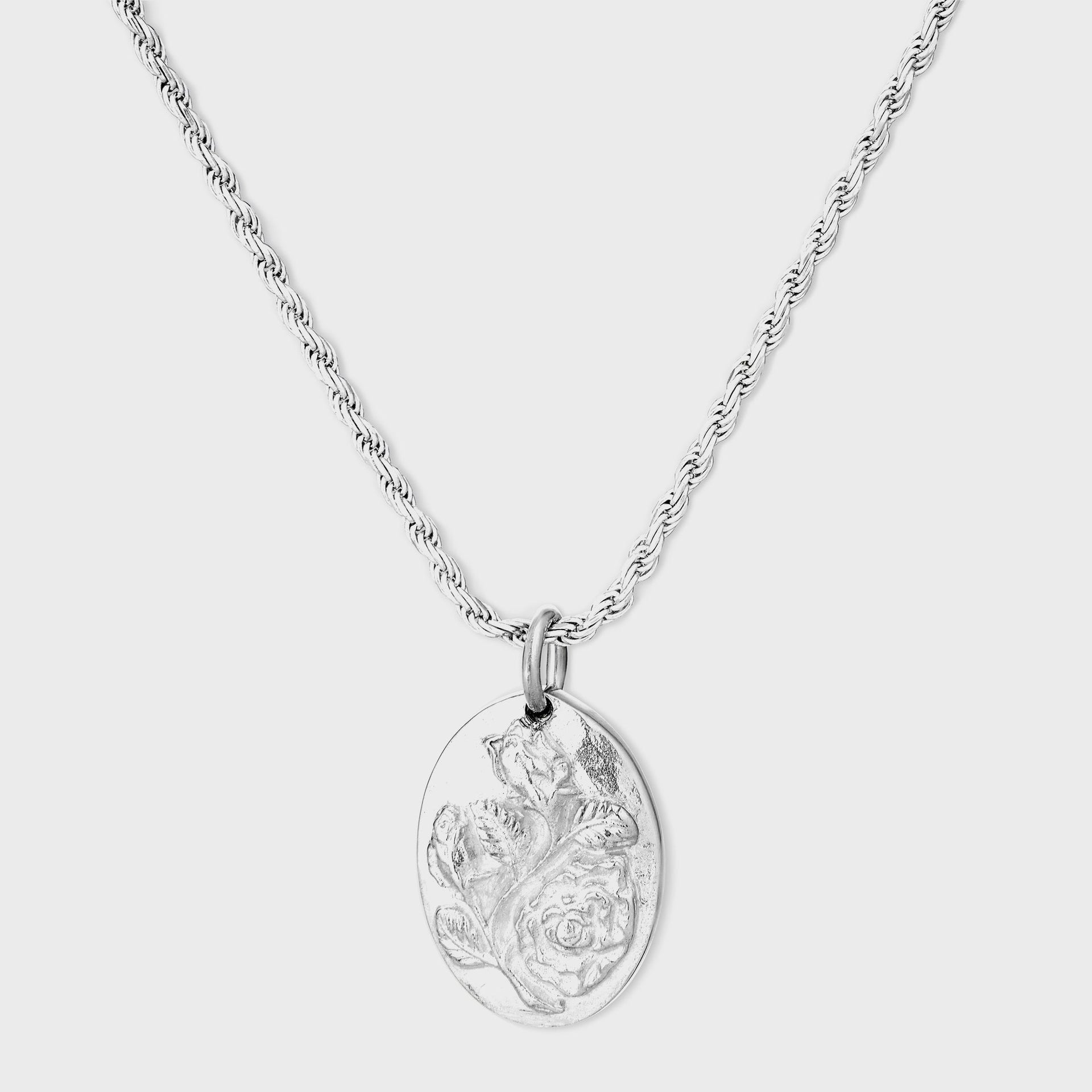 Bleue Burnham Antique Rose Pendant - Silver