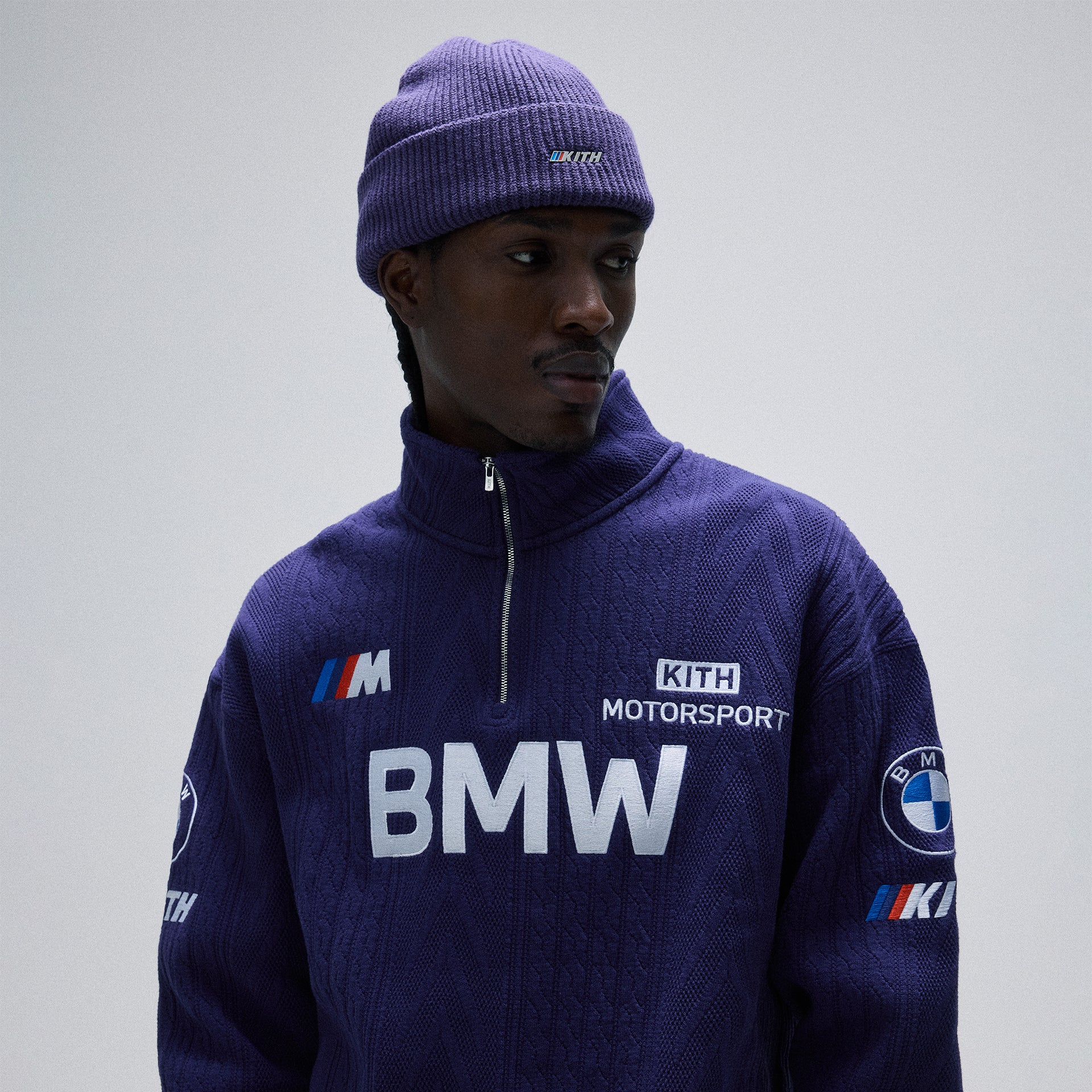 Kith for BMW Mia Beanie With Enamel Logo - Techno Violet