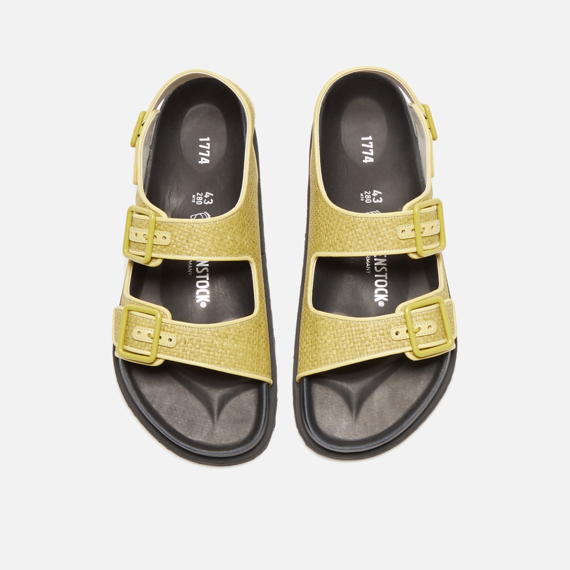Birkenstock Milano Raffia - Luxe Golden Olive – Kith